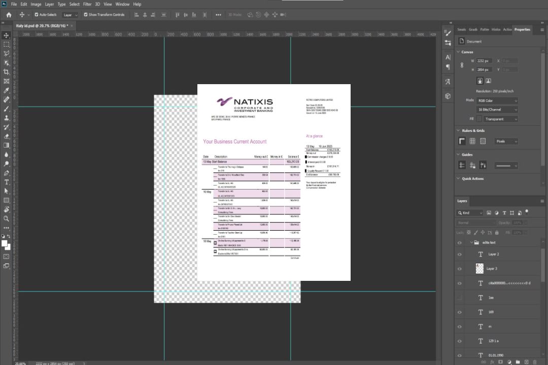 Modèle de relevé bancaire de justificatif de domicile de la banque Natixis Algérie au format Word et PDF template